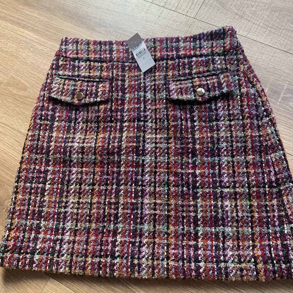NWT loft tweed wool skirt